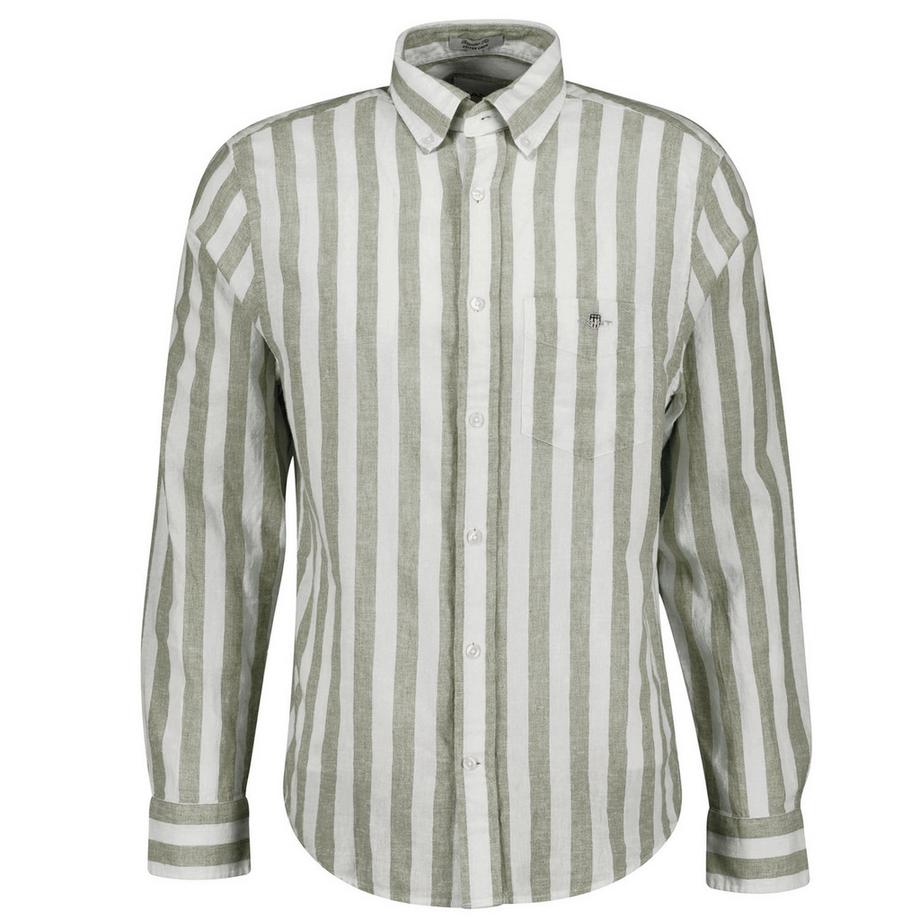 Camicia Uomini Confezione da 1 Vestibilità confortevole-REGULAR COTTON LINEN STRIPE SHIRT