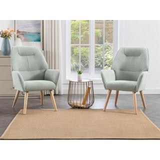 Vente-unique Fauteuil en tissu vert d'eau OSIMO  