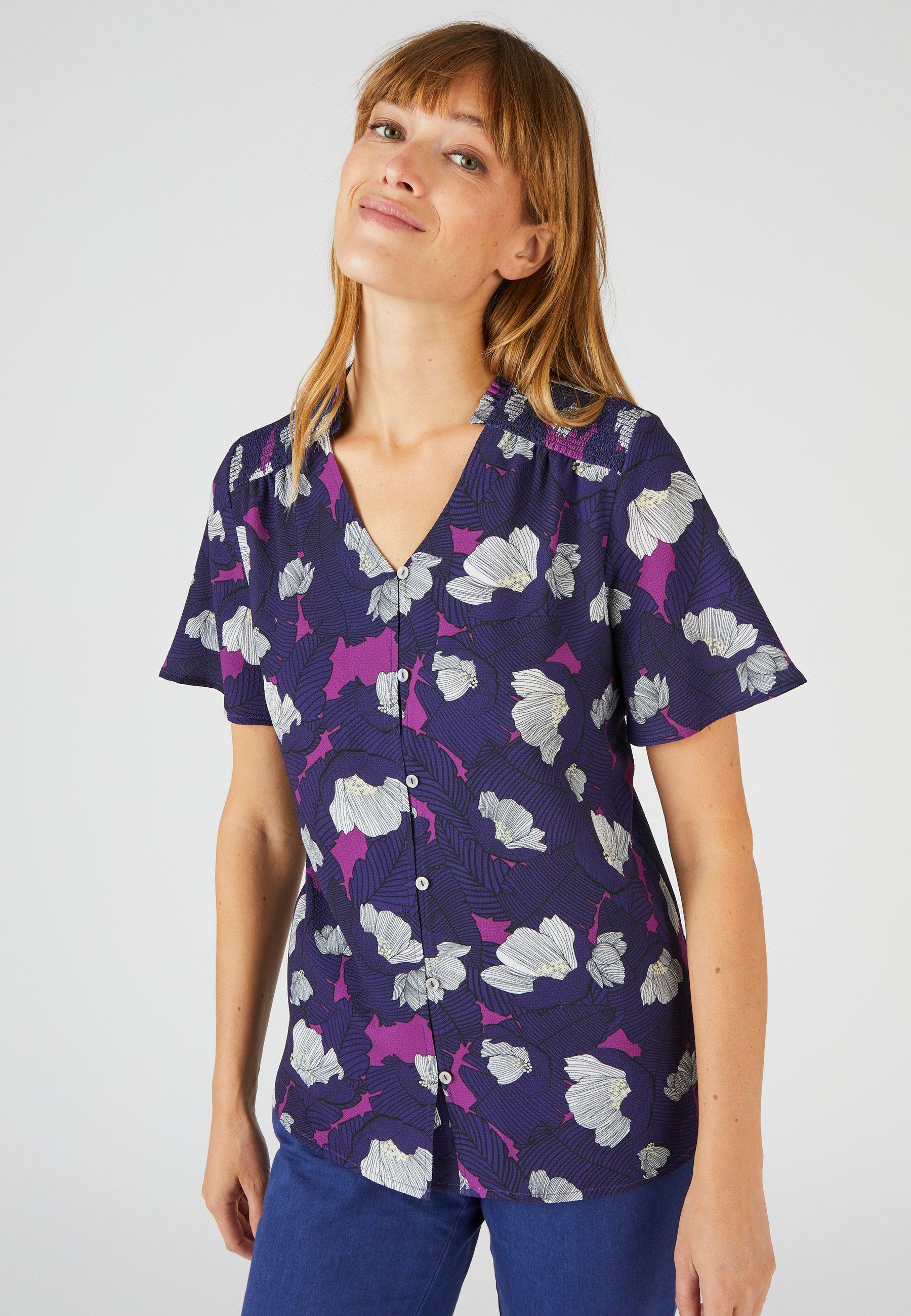 Damart  Bluse aus strukturiertem Crêpe-Stretch. 