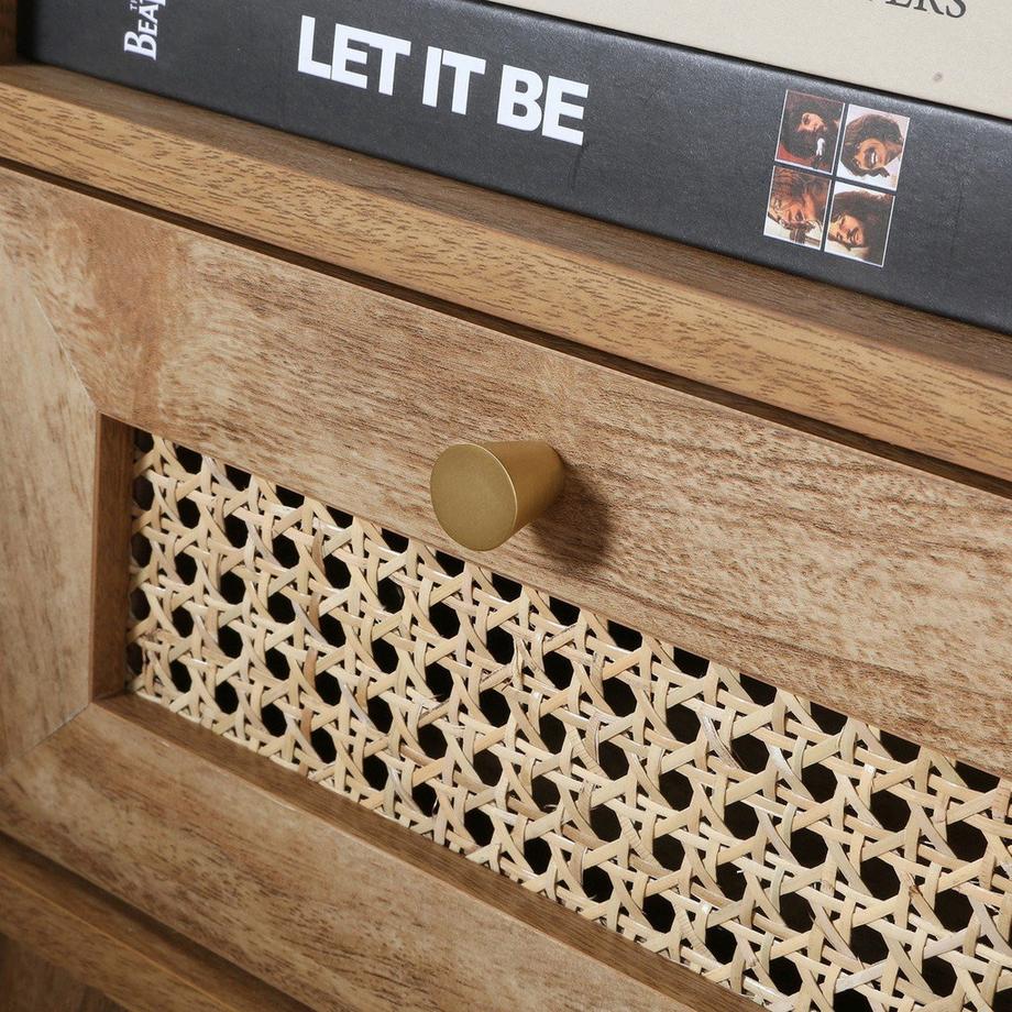 Calicosy Chevet 1 Tiroir Façade Rotin et 1 Niche  L39 cm - PALMO  