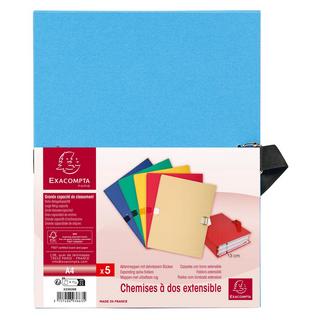 Exacompta Faldone con dorso estensibile fino a 13cm carta telata - termoretraibile da 5 - 24x32cm - x 25  