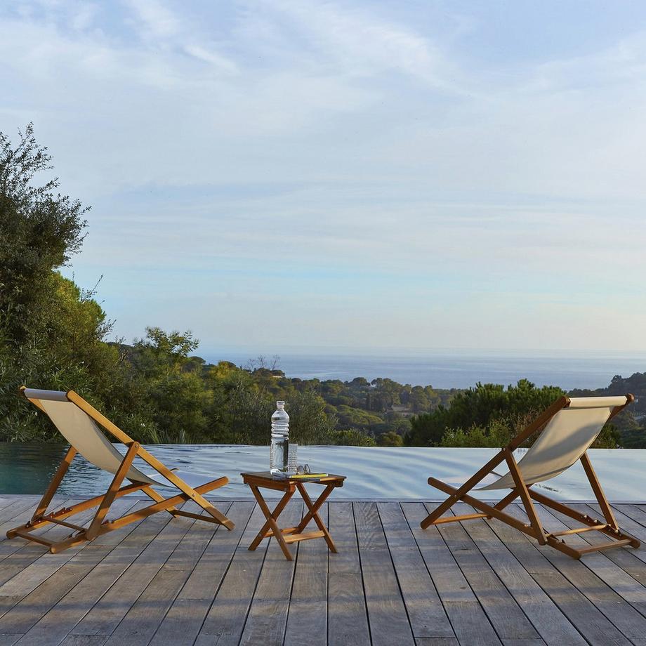 La Redoute Intérieurs 2er-Set Liegestühle + kleiner Beistelltisch  