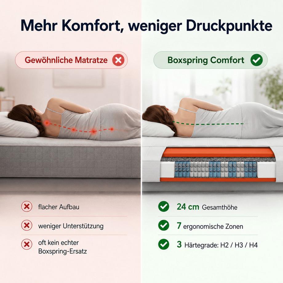 Mara Vital Boxspring Nucleo a molle insacchettate Comfort  