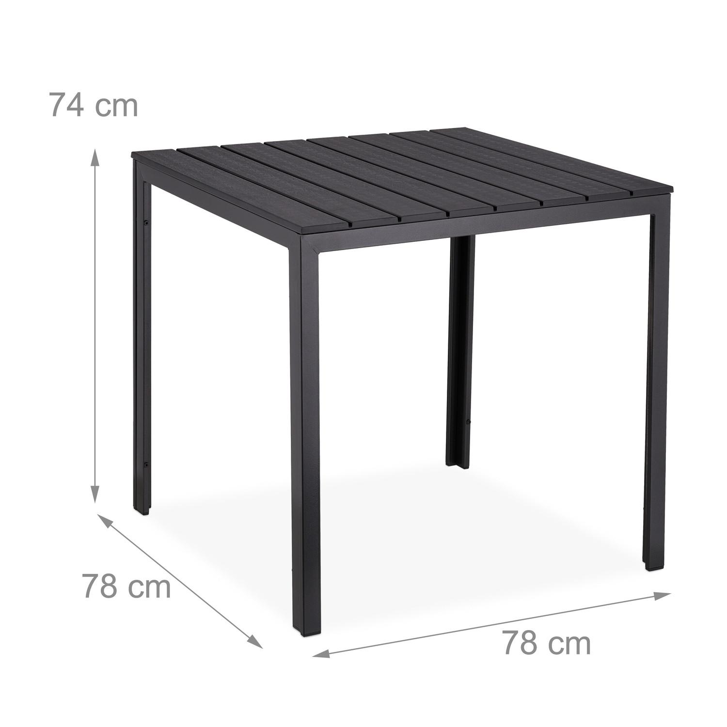 Northix Table de jardin carrée aspect bois  