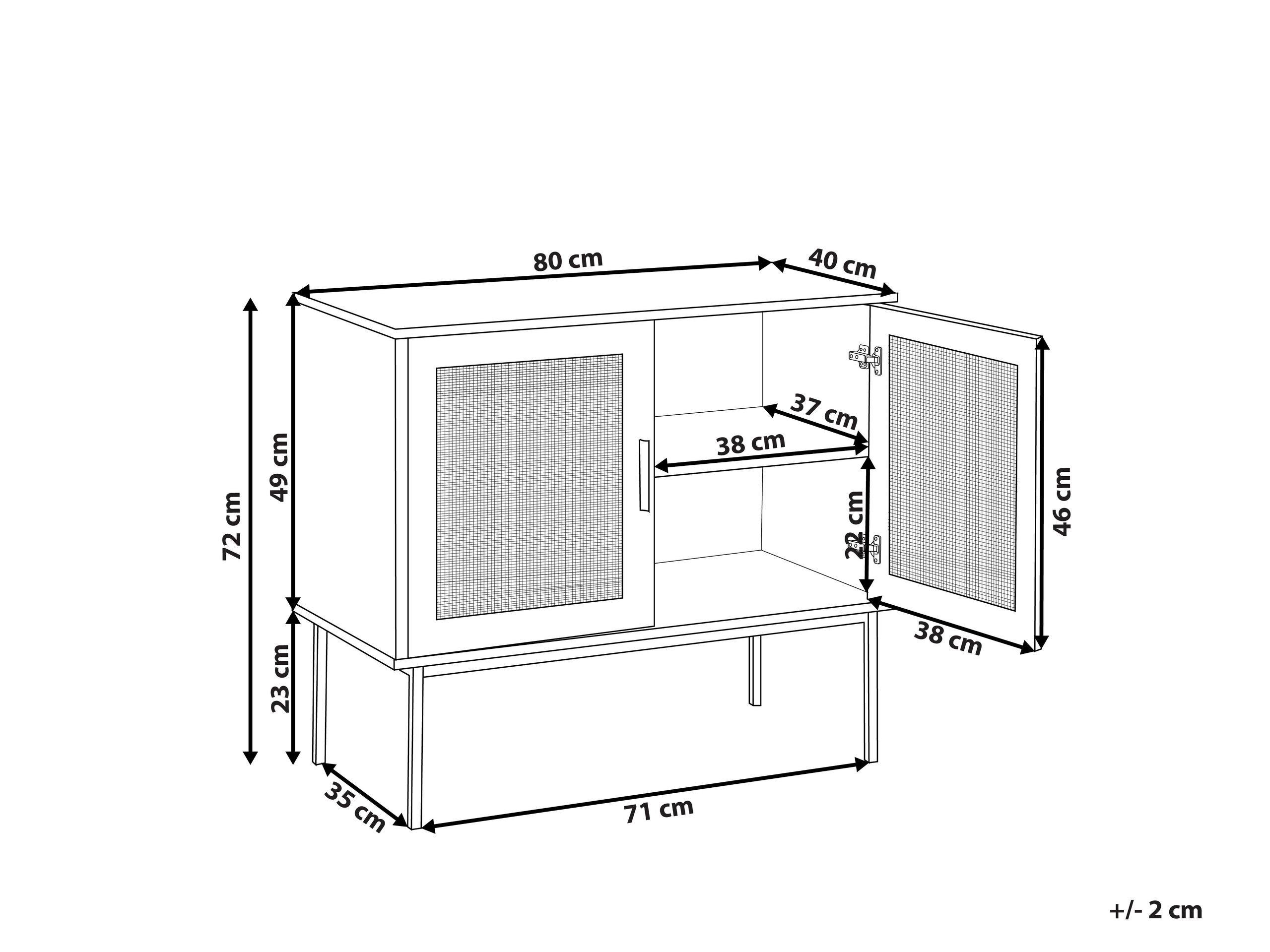 Beliani Commode 2 portes en Panneau de particules de bois Rétro PASCO  