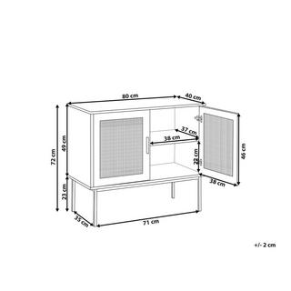 Beliani Commode 2 portes en Panneau de particules de bois Rétro PASCO  