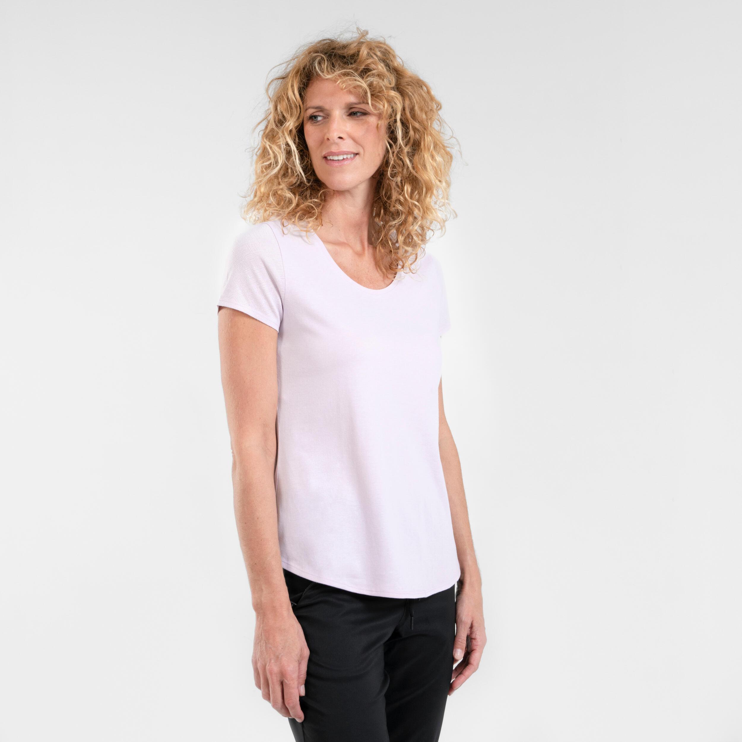 Image of Kurzarmshirt - Nh500 Damen Violett Bedruckt 52/2XL