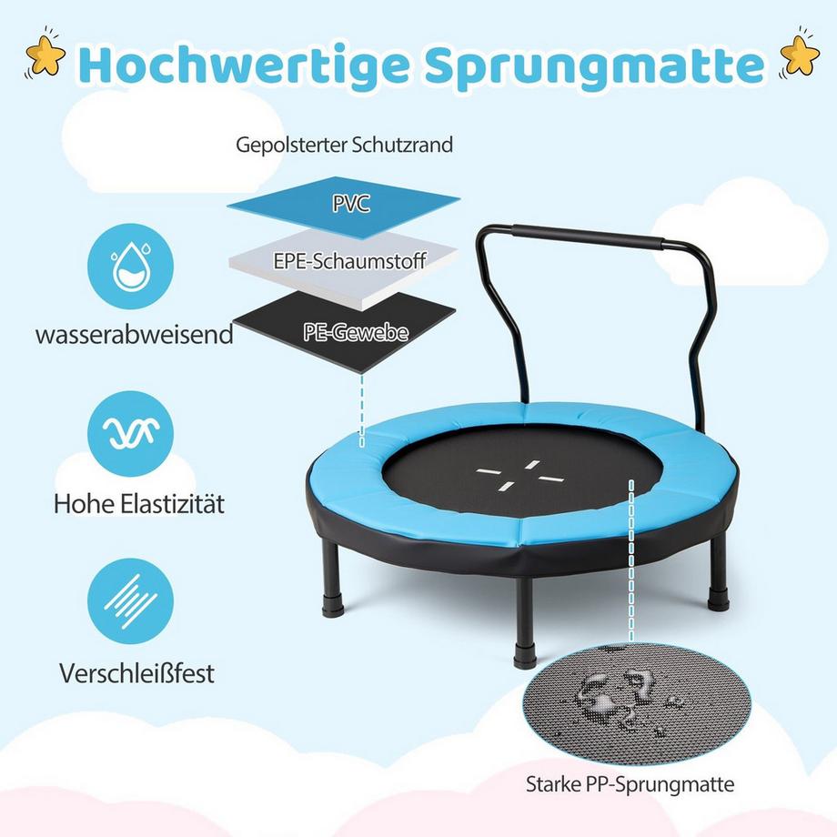 Northix Trampoline pour enfants avec poignée  
