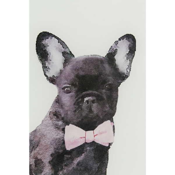 KARE Design Quadro in vetro Fashion Dog 80x60cm  