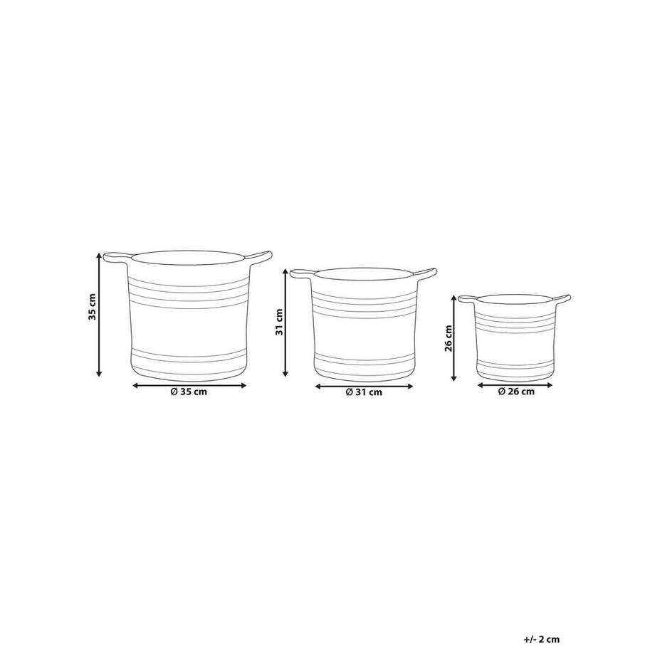 Beliani Lot de 3 paniers en Jute Boho ZHOB  