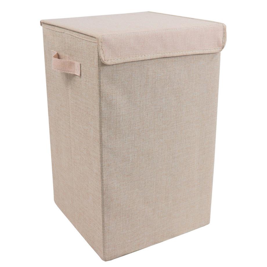 VCM Wäschekorb Stoff Wäschebox Wäschetruhe Wäschesammler Stoffbox Deckel Dreso M  