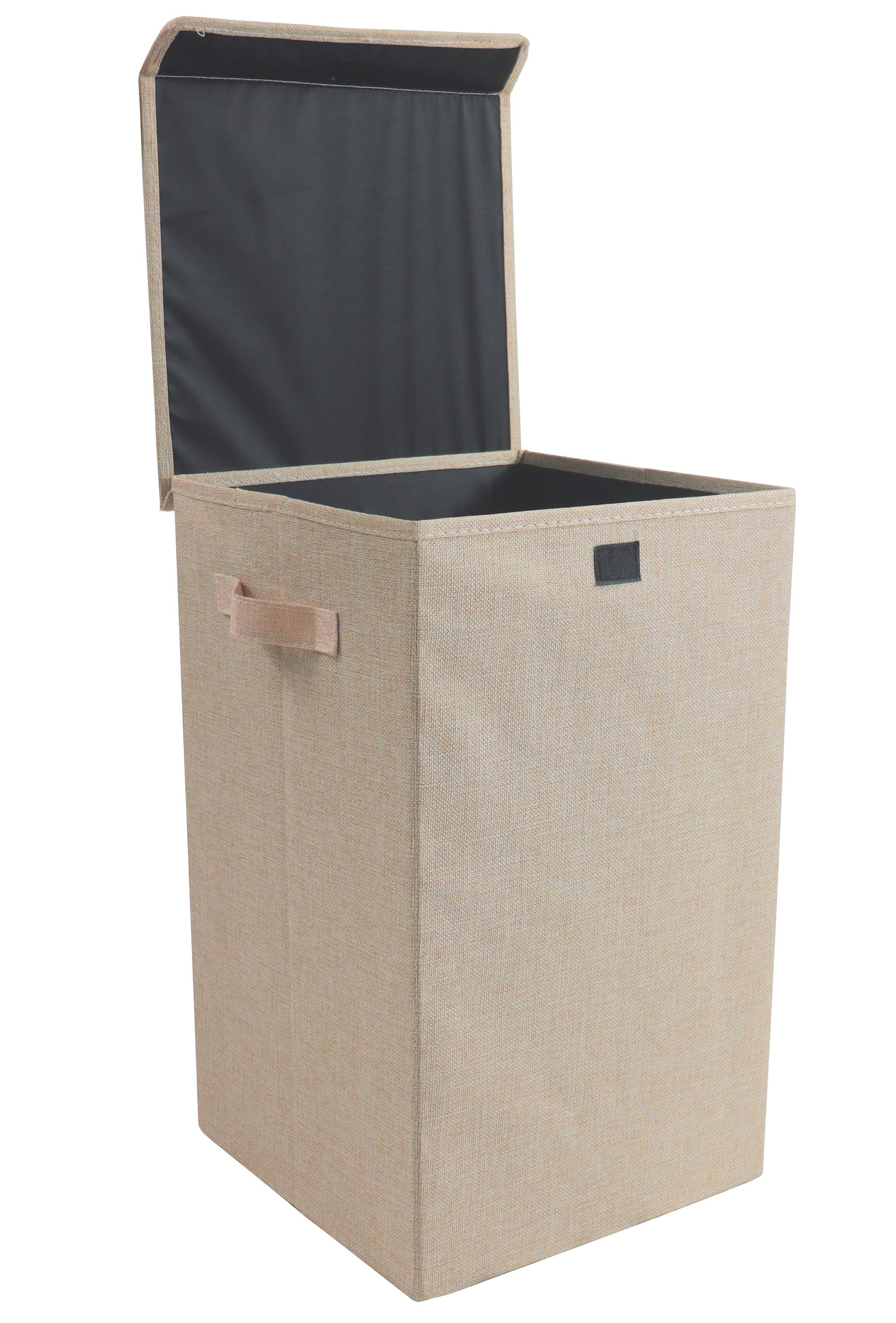 VCM Panier à linge en tissu Coffre à linge Coffre à linge en tissu Couvercle Dreso M  