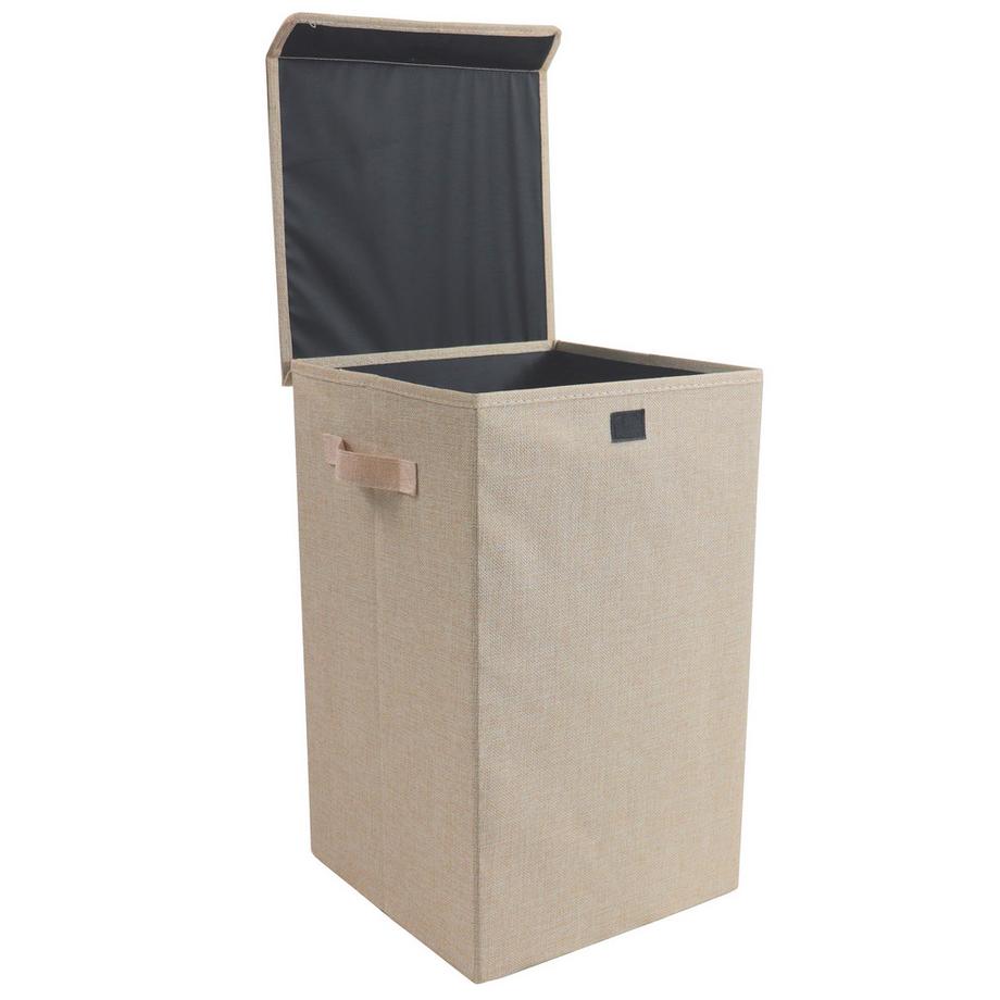 VCM Wäschekorb Stoff Wäschebox Wäschetruhe Wäschesammler Stoffbox Deckel Dreso M  