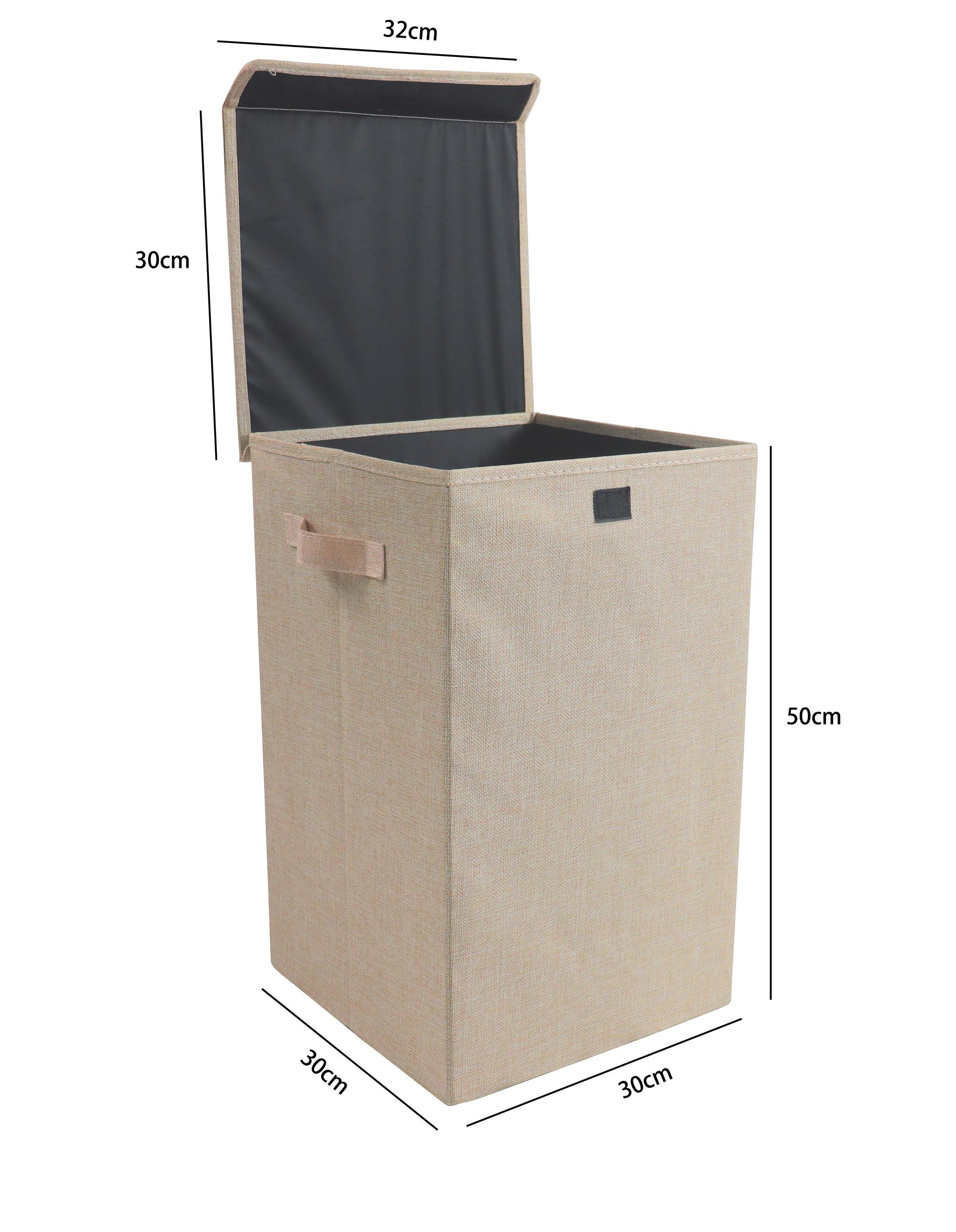 VCM Panier à linge en tissu Coffre à linge Coffre à linge en tissu Couvercle Dreso M  