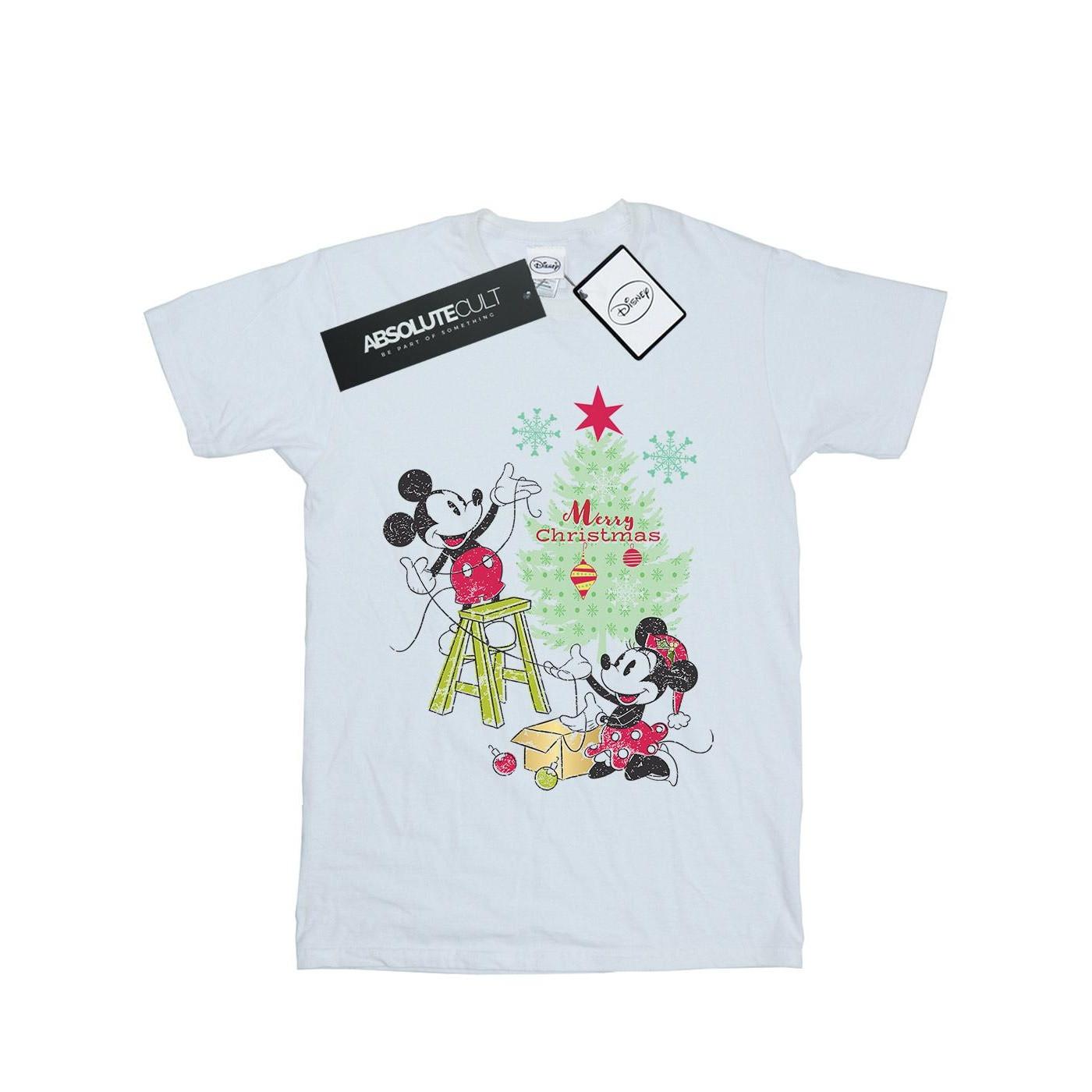 Image of Mickey And Minnie Christmas Tree Tshirt Damen Weiss XL
