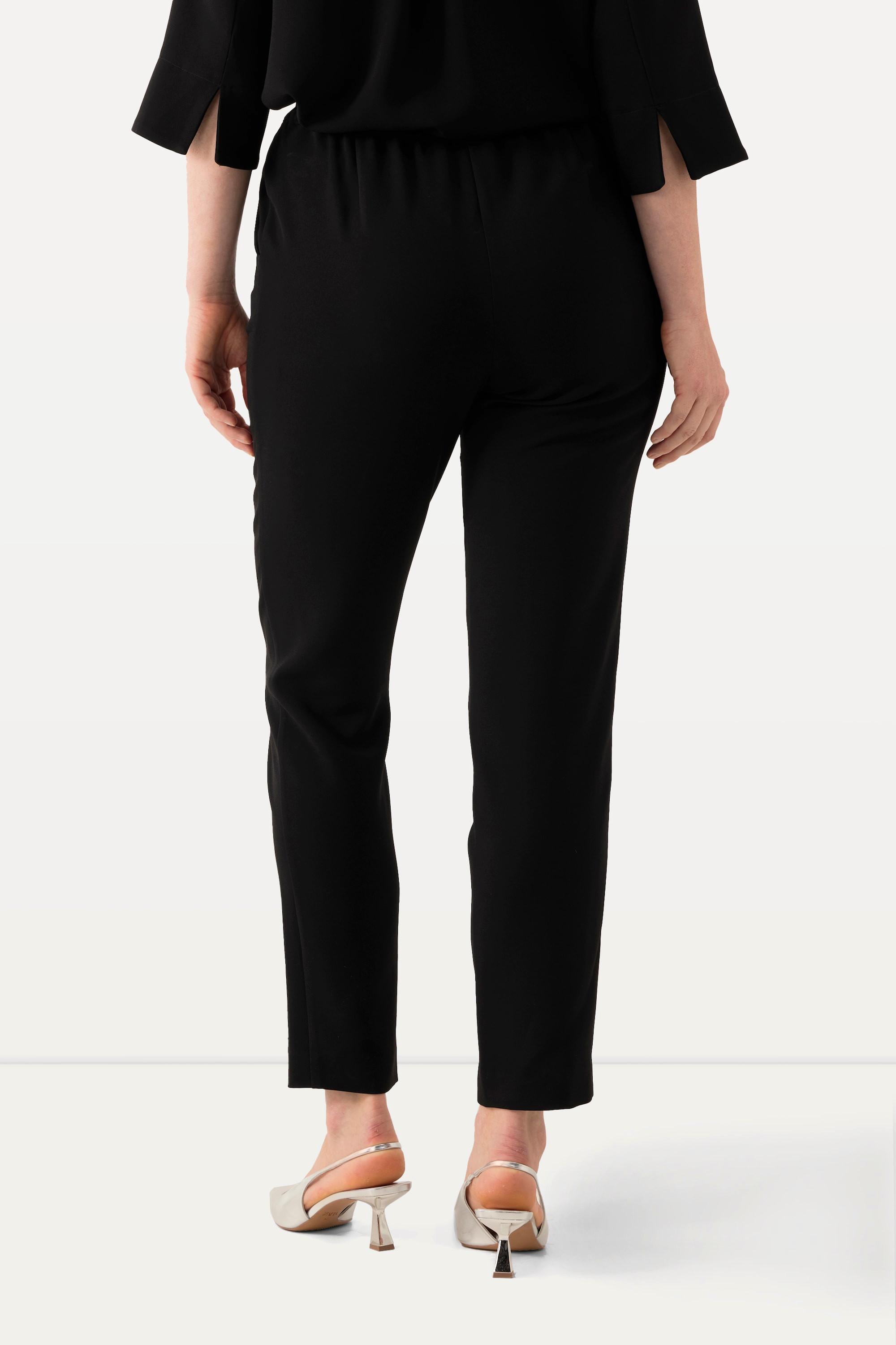 Ulla Popken  Pantalon ajusté en acétate haut de gamme, taille confortable 