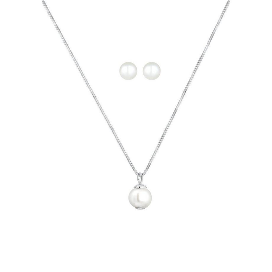 Elli  Ensemble de Bijoux Femmes Classique Elégant Set Clous D'oreilles Elegant Avec Perle D'eau Douce 