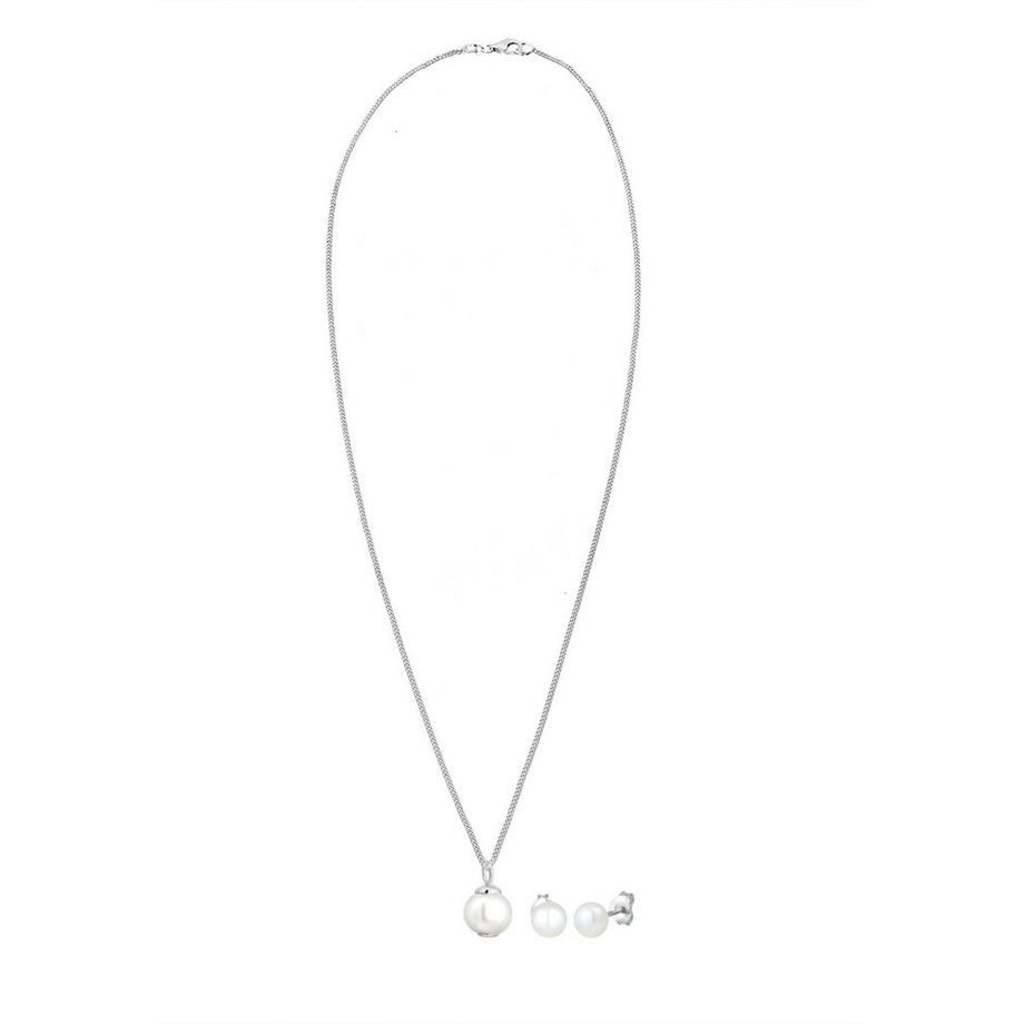 Elli  Ensemble de Bijoux Femmes Classique Elégant Set Clous D'oreilles Elegant Avec Perle D'eau Douce 