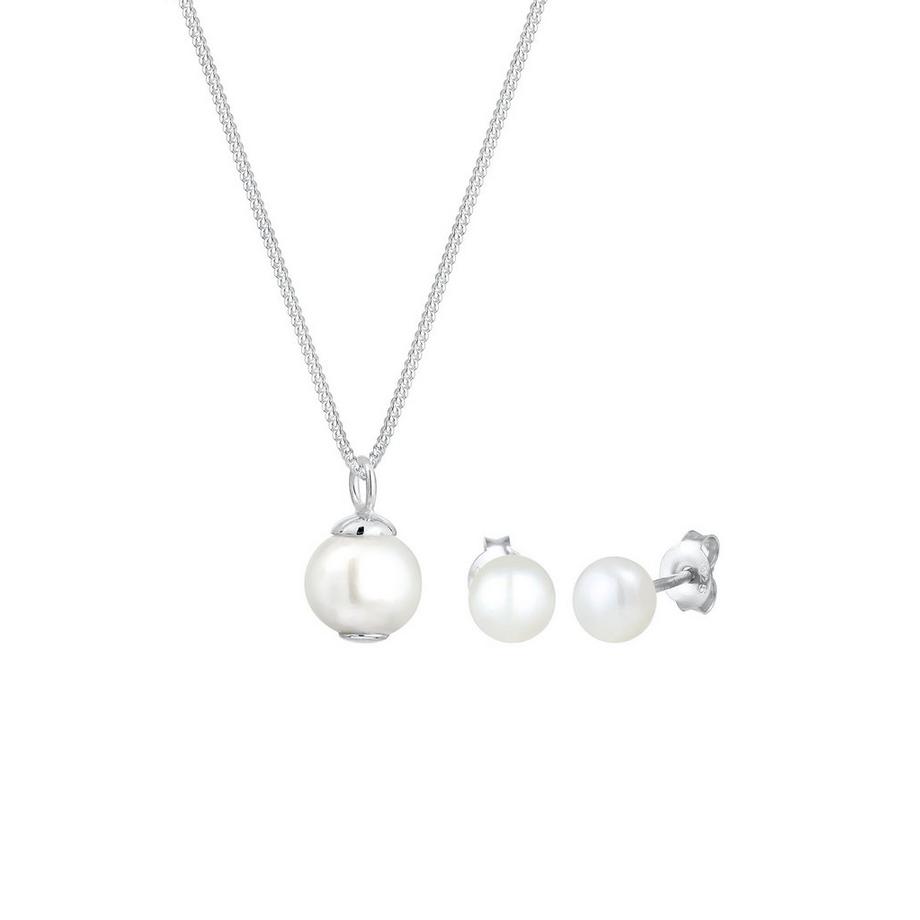 Elli  Ensemble de Bijoux Femmes Classique Elégant Set Clous D'oreilles Elegant Avec Perle D'eau Douce 