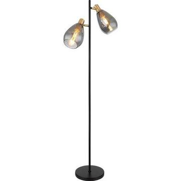 Lampadaire Fanni métal noir mat 2xE27