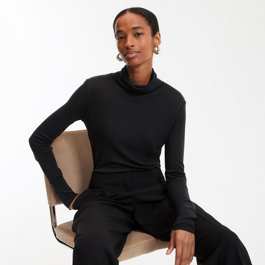 T-shirt col roulé lyocell mélangé