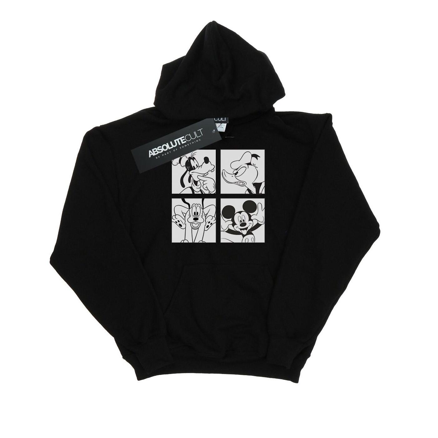 Image of Mickey, Donald, Goofy And Pluto Boxed Kapuzenpullover Unisex Schwarz 128