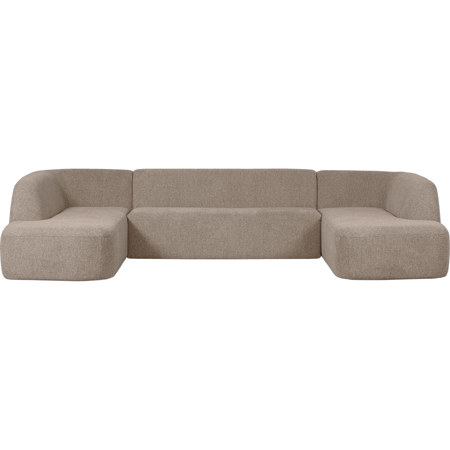 mutoni Sofa Sloping U-förmig Chenille natur meliert 339x225  