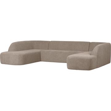 Sofa Sloping U-förmig Chenille natur meliert 339x225