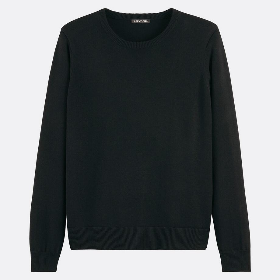 La Redoute Collections Pull col rond en fine maille  