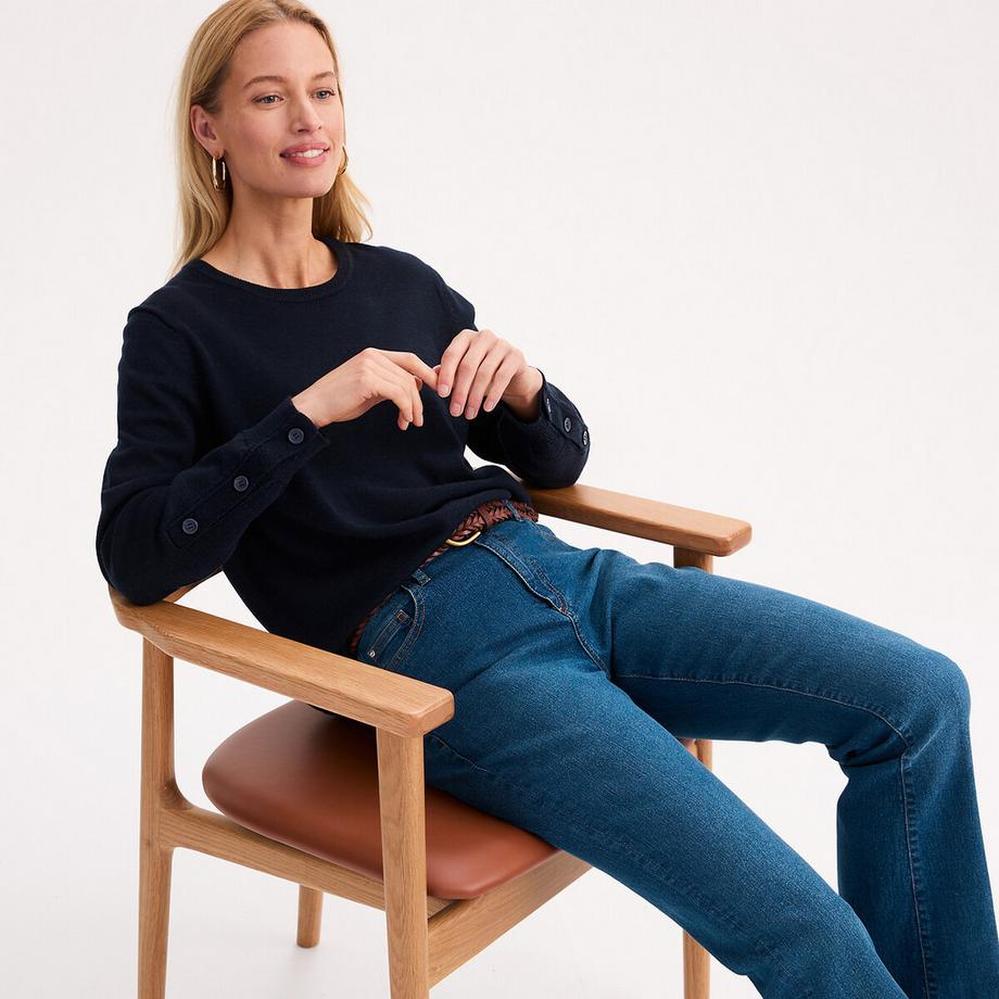 Feinstrick-Pullover mit Rundhalsausschnitt