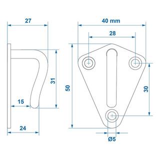 Pricenet Seilhaken Metall 40x45mm geschweißt  