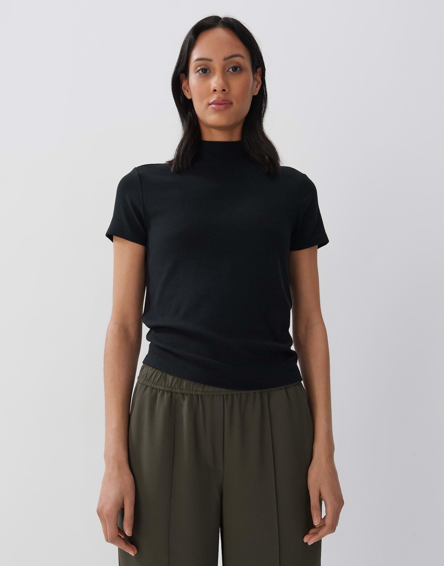 Image of Rippshirt Karlusia Gerader Schnitt Damen Schwarz 38