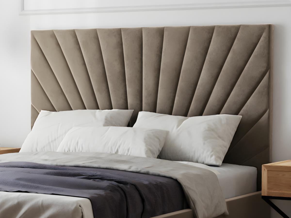 PASCAL MORABITO Lit coffre 140 x 190 cm - Velours - Taupe + Matelas - RILIODA de Pascal Morabito  