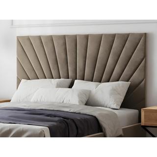 PASCAL MORABITO Letto con contenitore 140 x 190 cm Velluto - Tortora + Materasso - RILIODA  