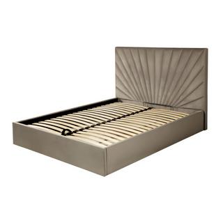 PASCAL MORABITO Lit coffre 140 x 190 cm - Velours - Taupe + Matelas - RILIODA de Pascal Morabito  