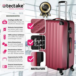 Tectake 55 CM, Hartschalenkoffer und Beauty-Case Set 4-tlg.  