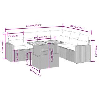 VidaXL Garten sofagarnitur poly-rattan  