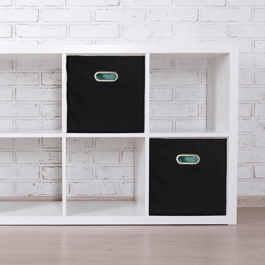 B2X Boîte de rangement noire en lot de 2  