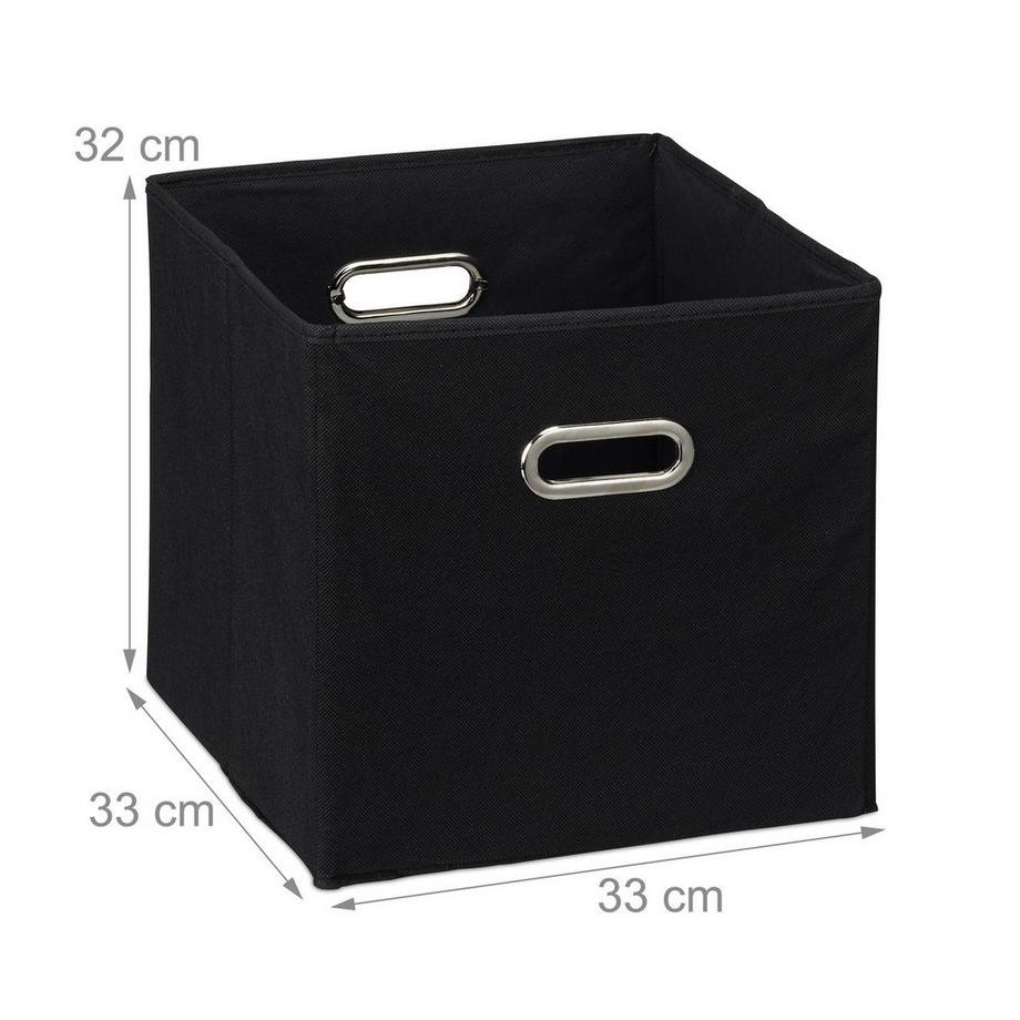 B2X Boîte de rangement noire en lot de 2  