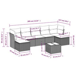 VidaXL Ensemble de canapés de jardin rotin synthétique  