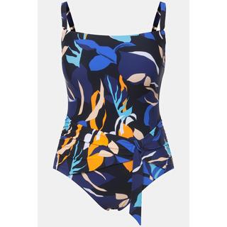 Ulla Popken  Maillot de bain avec bonnets souples. Imprimé feuilles. Fines bretelles. Matières recyclées. 