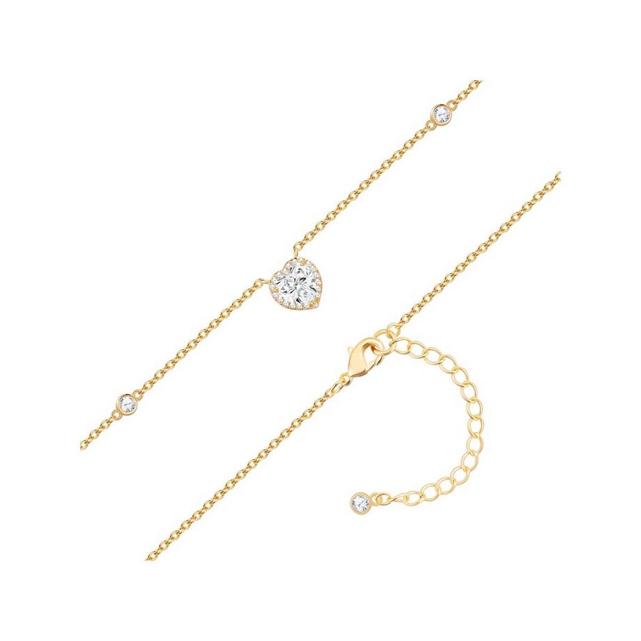 Lulu & Jane  Collier Cœur Laiton Zircon 