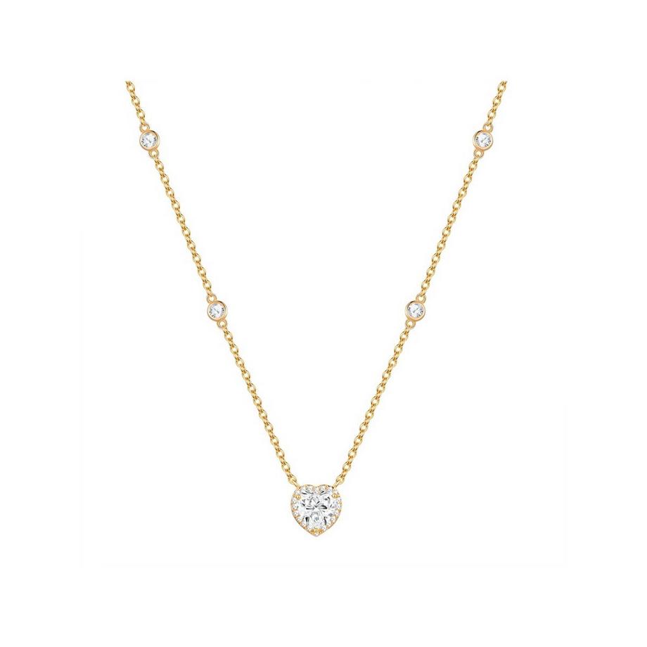 Collier Cœur Laiton Zircon