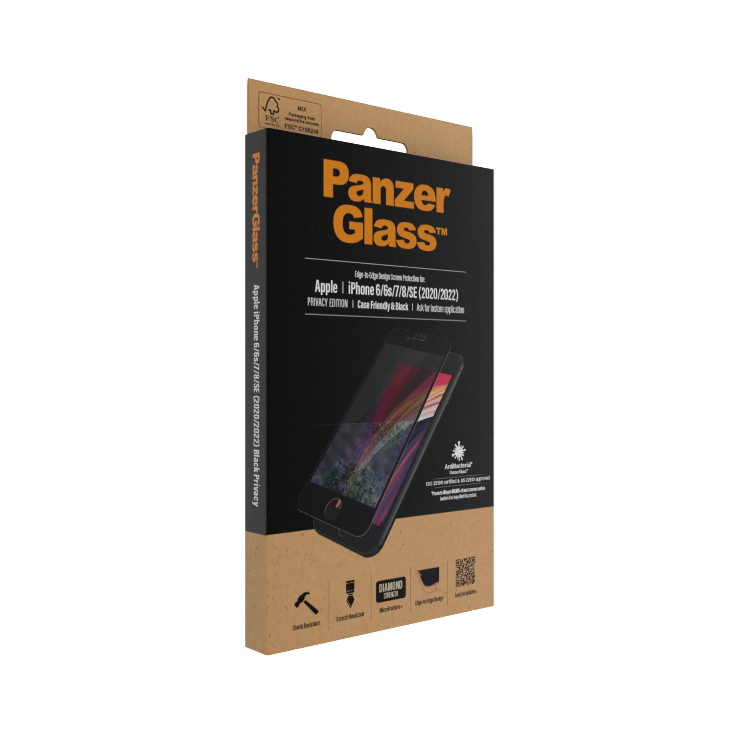 PanzerGlass  Displayschutz Case Friendly Privacy iPhone 6/6S/7/8/SE 2020 