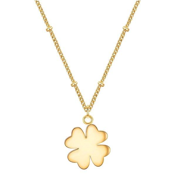 Image of Halskette Kleeblatt Damen Gold 40cm
