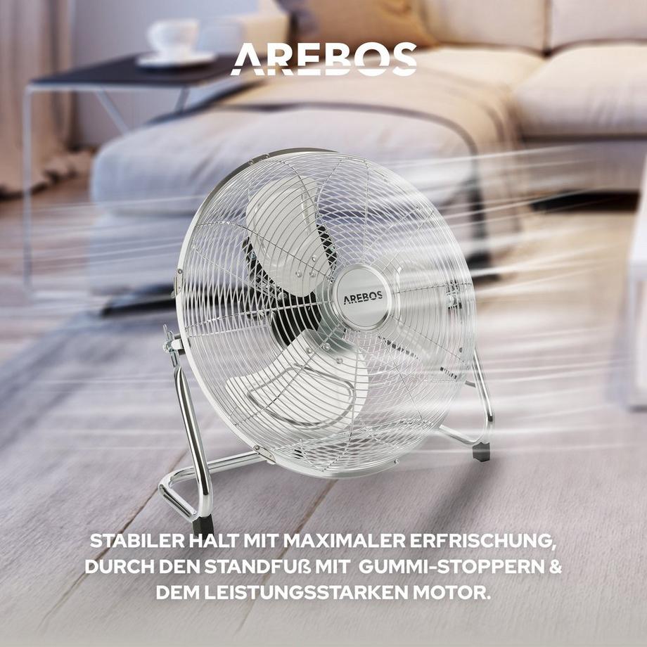 Arebos  Bodenventilator Windmaschine Luftkühler Lüfter 14 Zoll Ø 35 Hallenlüfter 