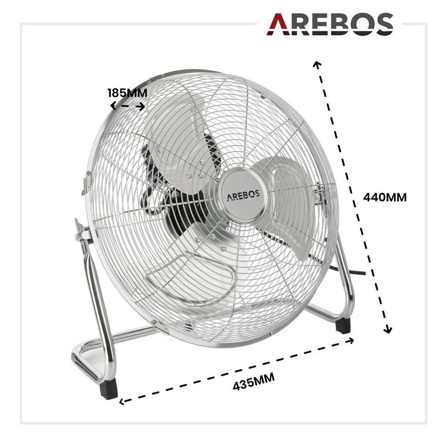 Arebos  Bodenventilator Windmaschine Luftkühler Lüfter 14 Zoll Ø 35 Hallenlüfter 