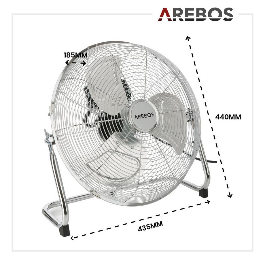 Arebos  Bodenventilator Windmaschine Luftkühler Lüfter 14 Zoll Ø 35 Hallenlüfter 
