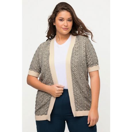 Ulla Popken  Cardigan a palloncino di cotone biologico con mezze maniche 