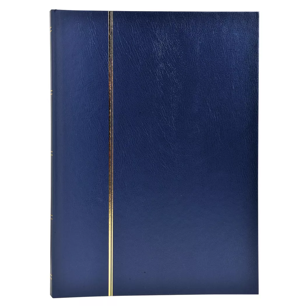 Exacompta - Briefmarken Einsteckalbum aus Halbleder, 48 Seiten, 22,5x30,5cm, One Size, Blau